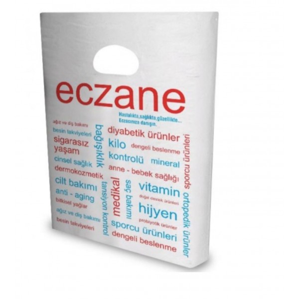  Eczane Poşeti 28x40 cm Büyük Boy Bio El Geçme  150 Adet - 1 kg'lık Paket